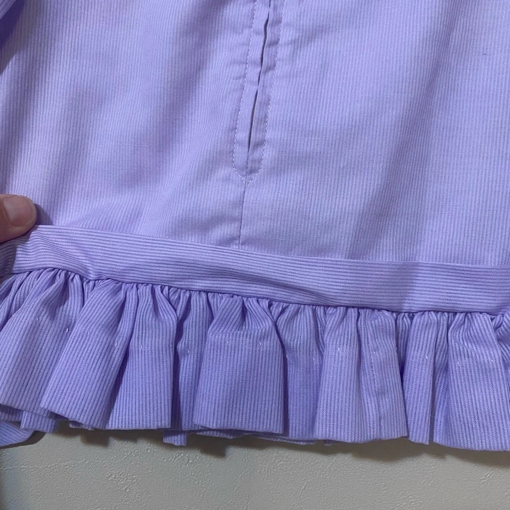 Vintage Blouse Shirt Baby 3T Lavender Purple Long Sleeve Collar Lace